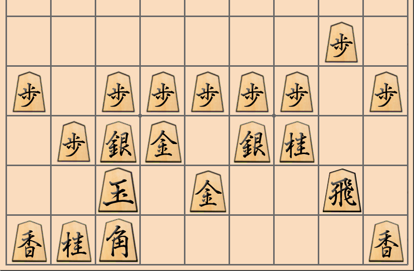 将棋で「土居矢倉」と言われる囲いにおける陣形全体